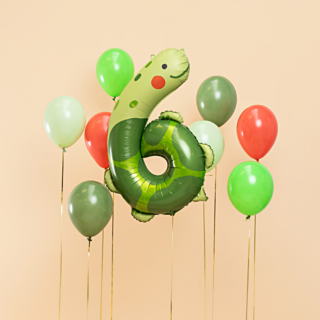 folieballon cijfer 6 groen schildpad