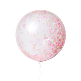 Ballonnen - XL roze confetti - 3 stuks