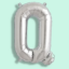Zilveren folieballon letter Q