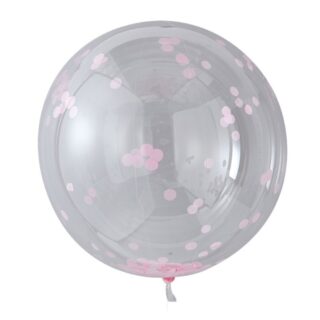 Orb Confettiballon Roze - 3 stuks