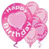 Ballonnen ‘Happy Birthday’ Roze - 6 stuks