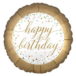 Folieballon ‘Happy Birthday’ Confetti - 46 centimeter