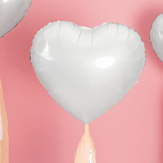 Folieballon - Wit Hart
