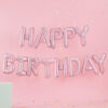 Folieballonnen ‘Happy Birthday’ - Roze -sfeer