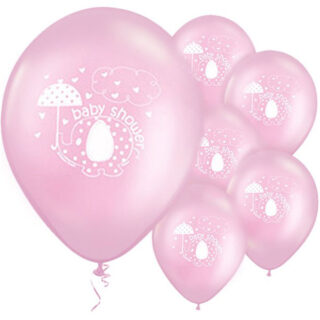 >Ballonnen Baby Shower Olifantje Roze - 8 stuks