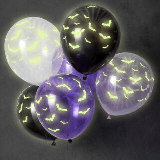Ballonnen Vleermuizen Glow in the Dark - 6 stuks