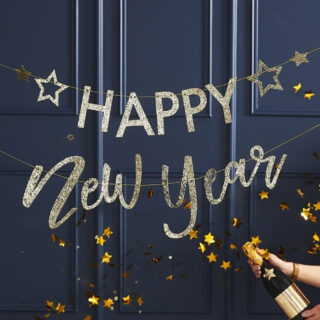 Letterbanner Happy New Year Glitter - 1.5 m