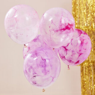 Ballonnen Marmer Roze - 5 stuks