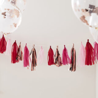 Tassel slinger Rood Roze Rose Goud - 2 meter