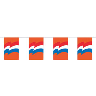 Vlaggenlijn Rechthoekig Rood/Wit/Blauw/Oranje - 10 Meter
