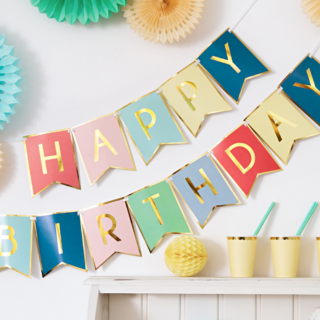 Happy birthday slinger met gouden details