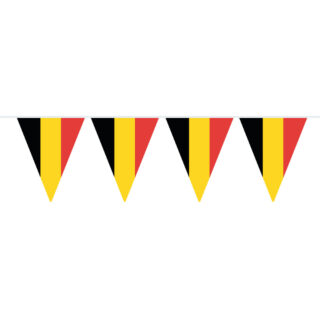 Vlaggenlijn Belgie in de kleuren zwart, geel en rood van 10 meter