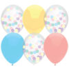 Ballonnen - Pastel mix confetti 6 stuks