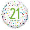 Folieballon 21 ‘Happy Birthday’ Multicolor - 43 cm