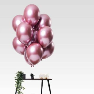 bundel met roze chrome ballonnen