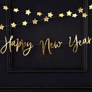 Letterbanner 'Happy New Year' Goud