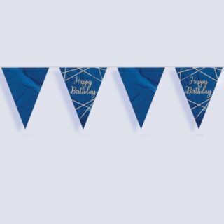 Slinger happy birthday in het marineblauw met goud