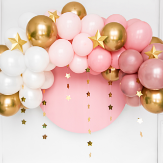 roze en gouden ballonnenboog
