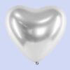 Latex zilveren hartvormige ballon