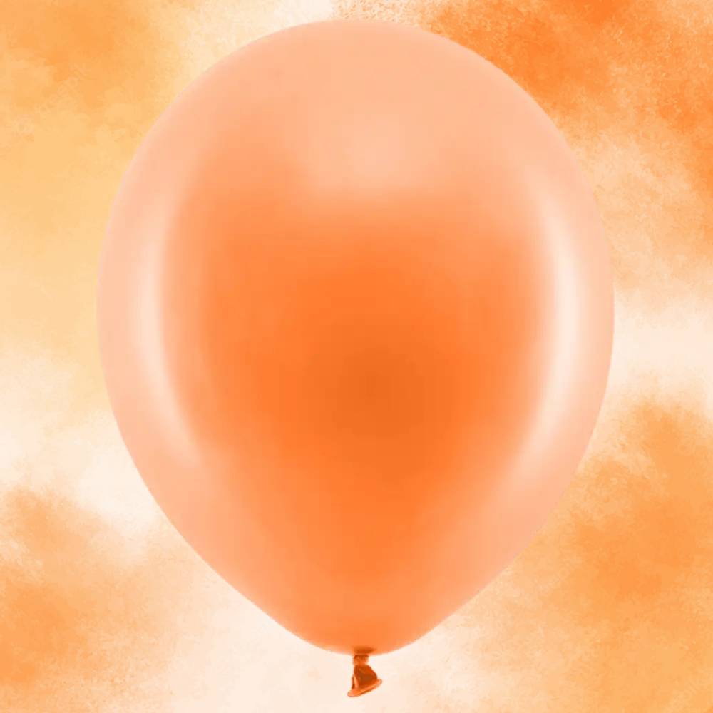 Oranje latex ballon op oranje achtergrond