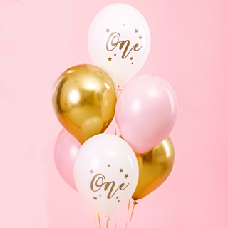 Ballonnen Set 1 Jaar - Roze & Goud