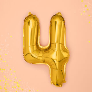 Foliecijfers 4 - Goud 35 cm