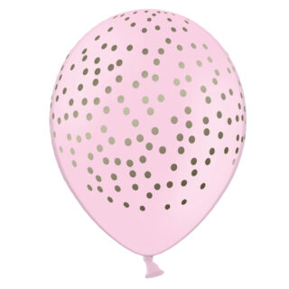 Ballonnen Roze met Gouden Stippen - 6 stuks