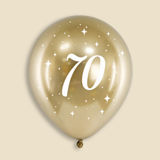 Gouden ballonnen voor een 70ste verjaardag