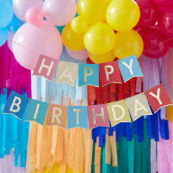 Letterbanner 'Happy Birthday' Multicolor - 170 cm