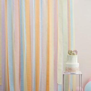 Backdrop Streamers Pastel Party