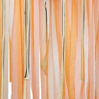 Backdrop Streamers Gold & Peach Party