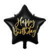 zwarte ster met gouden tekst happy birthday