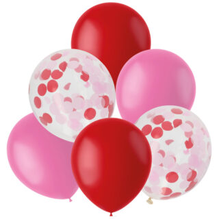 Ballonnen Set Rood & Roze - 6 stuks