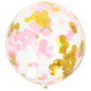 Reuze ballon met confetti in de kleuren Roze & Goud