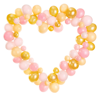 ballonnenboog hart roze en goud