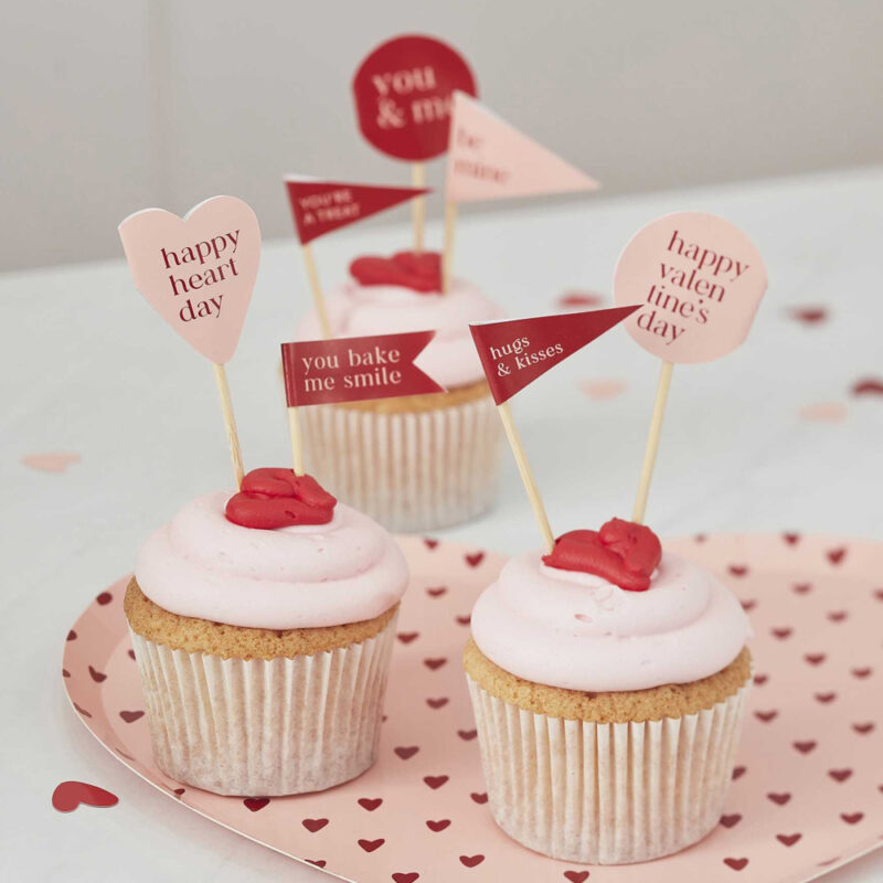 Cupcakes met cupcake toppers Kit Valentines Day