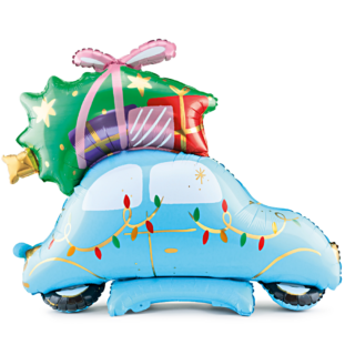 ballon auto met kerstboom