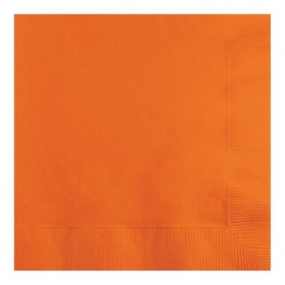 Oranje servetten met ribbelrandje