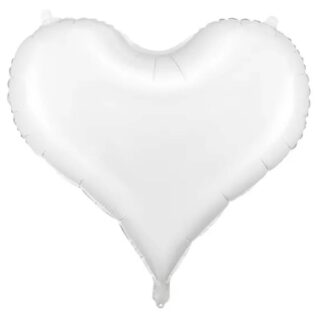 Hartvormige folieballon in het wit