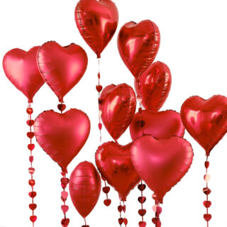 folieballonnen in de vorm van hartjes