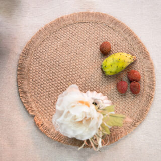 Placemat chanvre met fruit en bloemen