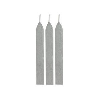 drie zilveren wax strengels