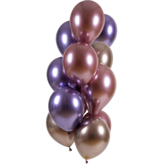 chrome ballonnen in het paars, roze en goud