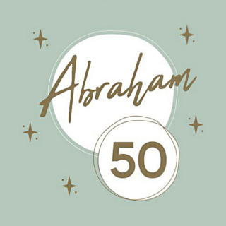 Lichtgroene servetten met de gouden tekst abraham 50