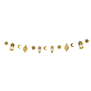 Gouden slinger met halve maan en sterren voor ramadan