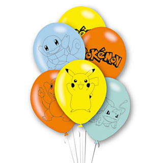 Ballonnen met pokemon erop, zoals charmander en pikachu