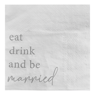 Servetten met de tekst eat, drink and be married