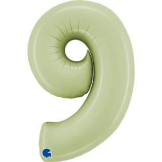 groene folieballon cijfer 9