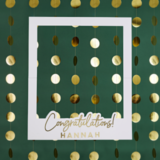 Wit foto frame met gouden tekst congratulations