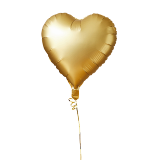 gouden folieballon in de vorm van een hart